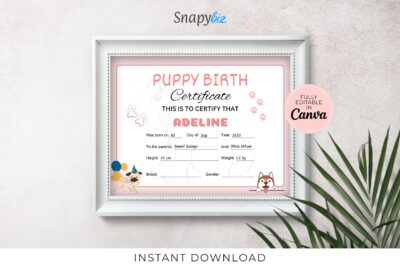 Puppy Birth Certificate Template