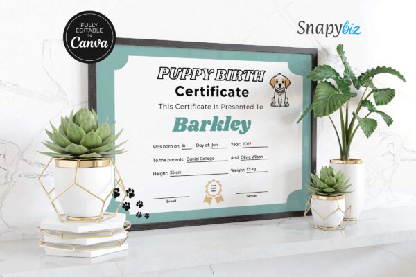 Puppy Birth Certificate Editable Template Feature Image 7 Puppy birth certificate editable template - image 8