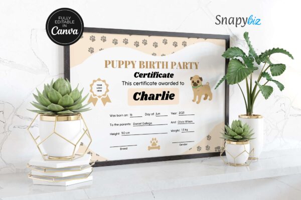 Puppy birth party certificate - image 8