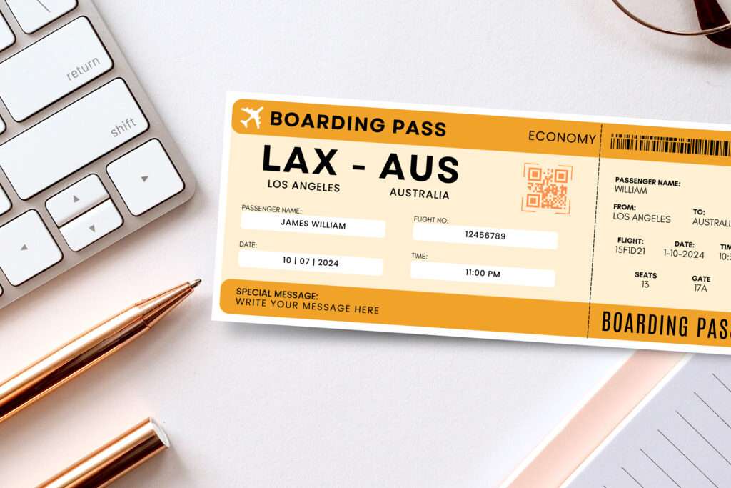 Australia Trip Surprise Gift Ticket Australia Trip Surprise Gift Ticket