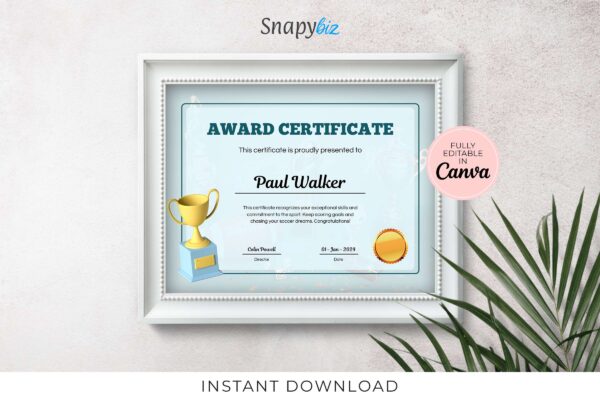 Award Certificate Template Feature Image 1 Award certificate editable template - image 2