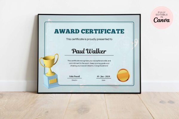 Award Certificate Template Feature Image 2 Award certificate editable template - image 3