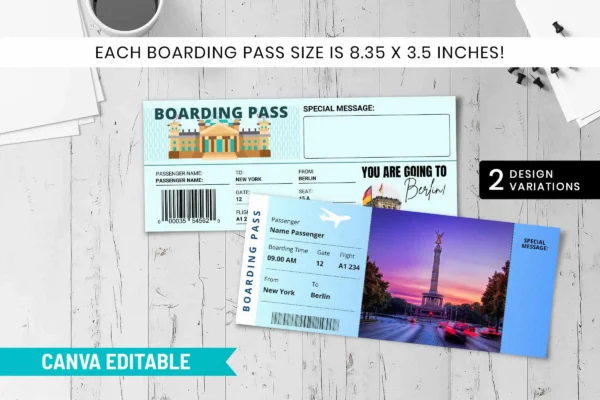 Berlin Trip Surprise Gift Ticket Template Berlin trip surprise gift ticket template