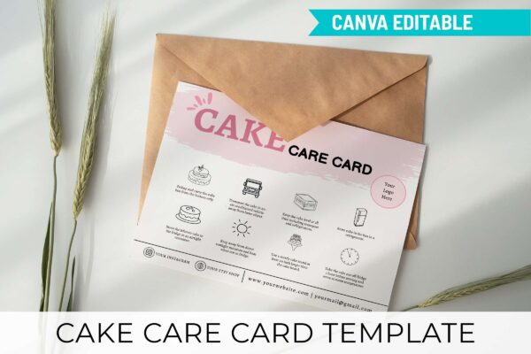 Cake Care Card Template Pdf Feature Images 10 Printable cake care card editable template - image 11