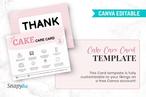 Cake Care Card Template Pdf Feature Images 5 Printable cake care card editable template - image 6