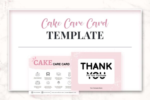 Cake Care Card Template Pdf Feature Images 6 Printable cake care card editable template - image 7