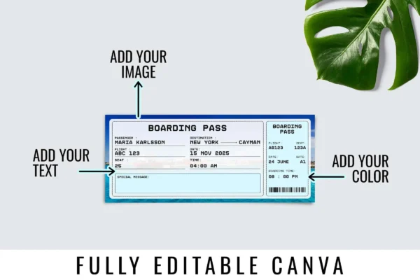 Cayman Islands Boarding Pass Template Feature Images 4 Cayman islands trip surprise gift ticket template - image 8