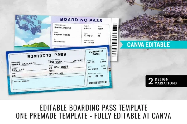 Cayman Islands Boarding Pass Template Feature Images 5 Cayman islands trip surprise gift ticket template - image 7