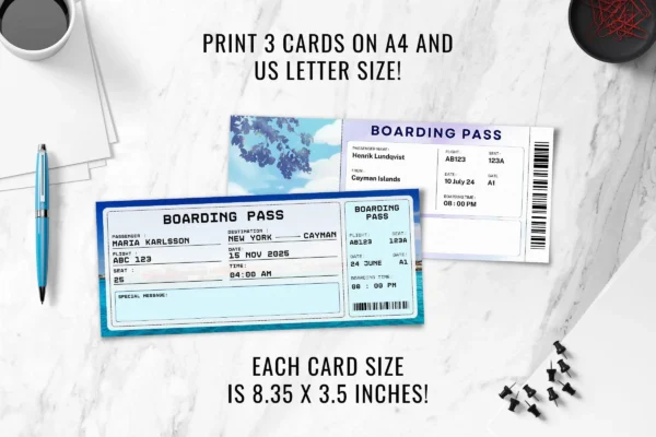Cayman Islands Boarding Pass Template Feature Images 7 Cayman islands trip surprise gift ticket template - image 5
