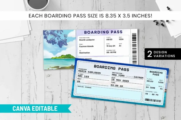 Cayman Islands Trip Surprise Gift Ticket Template Cayman islands trip surprise gift ticket template