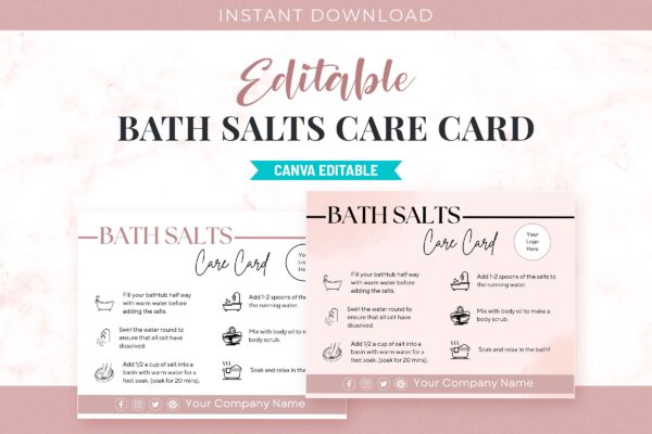 Editable Bath Salts Care Card Feature Images 1 Editable bath salts care card template - image 2
