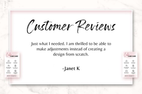 Editable Cake Care Card Canva Template Feature Image 7 Cake care card canva template - image 8