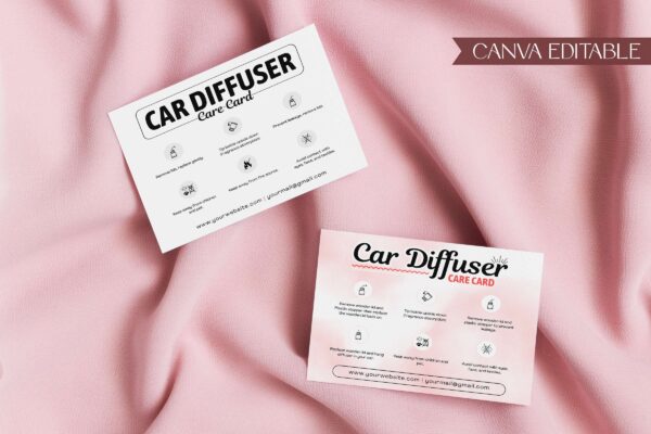 Editable Car Diffuser Care Card Template Feature Images 3 Car diffuser care card editable template - image 4