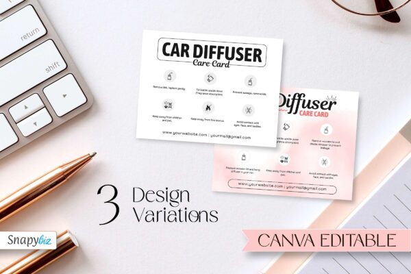 Editable Car Diffuser Care Card Template Feature Images 8 Car diffuser care card editable template - image 9