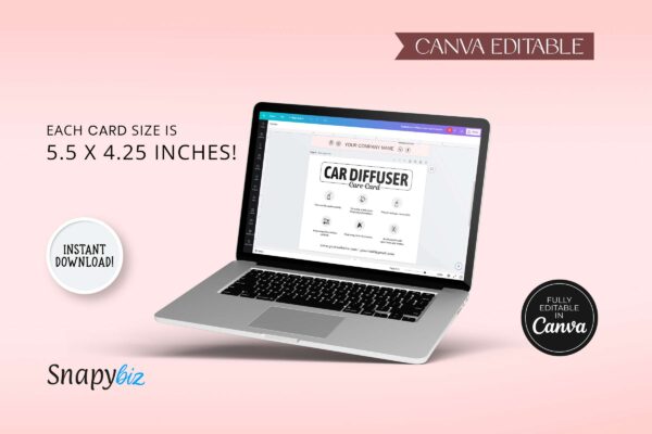 Editable Car Diffuser Care Card Template Feature Images 9 Car diffuser care card editable template - image 10