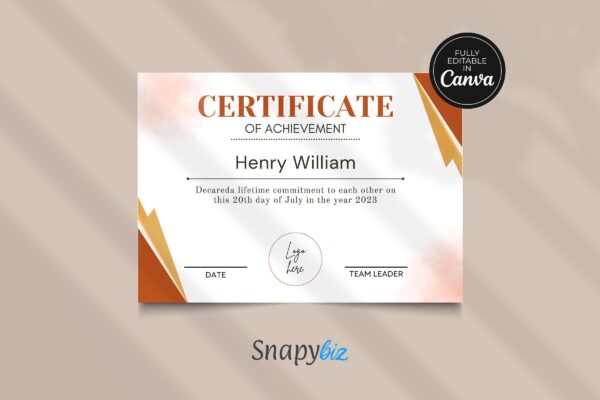 Editable Certificate Of Achievement Template Ct 153 Feature Image 1 Editable certificate of achievement template - image 2