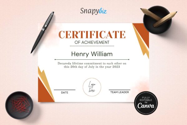 Editable Certificate Of Achievement Template Ct 153 Feature Image 2 Editable certificate of achievement template - image 3
