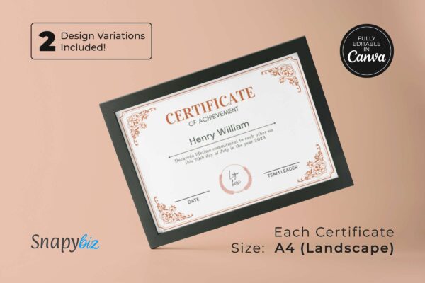 Editable Certificate Of Achievement Template Ct 153 Feature Image 4 Editable certificate of achievement template - image 5
