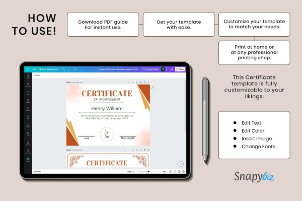 Editable Certificate Of Achievement Template Ct 153 Feature Image 8 Editable certificate of achievement template - image 9