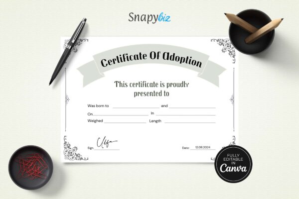 Editable certificate of adoption template - image 11