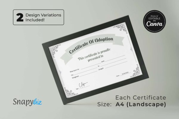 Editable certificate of adoption template - image 5