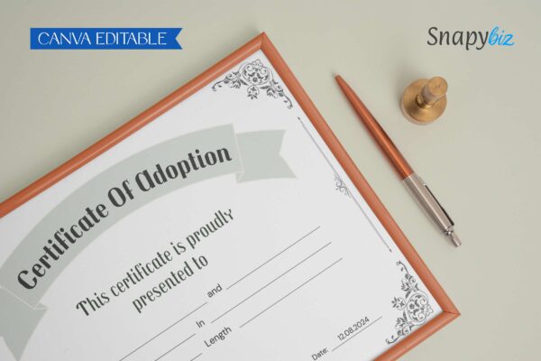 Editable certificate of adoption template - image 10