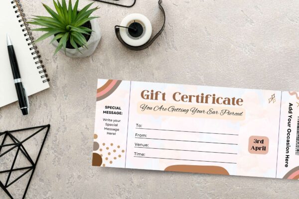 Editable Ear Piercing Gift Certificate Feature Images 2 Editable floral gift certificate template - image 3
