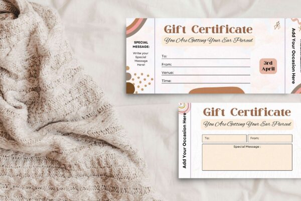 Editable Ear Piercing Gift Certificate Feature Images 9 Editable floral gift certificate template - image 10