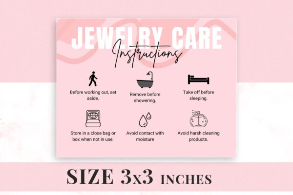 Editable Jewelry Care Card Canva Template Feature Images 2 Editable jewelry care card canva template - image 3
