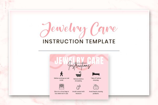 Editable Jewelry Care Card Canva Template Feature Images 6 Editable jewelry care card canva template - image 7