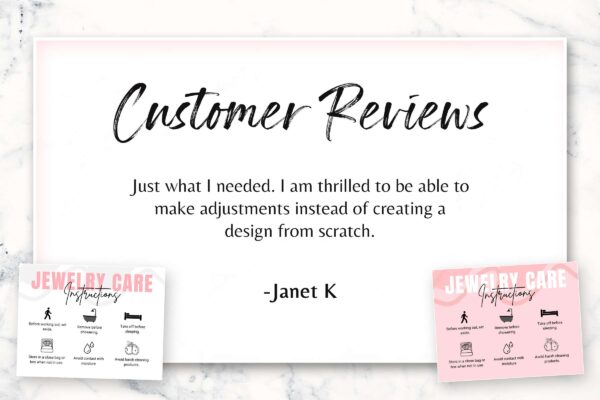 Editable Jewelry Care Card Canva Template Feature Images 7 Editable jewelry care card canva template - image 8
