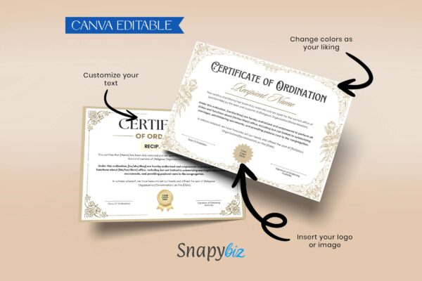 Editable Ordination Certificate Template Ct 152 Feature Image 1 Editable ordination certificate template - image 2