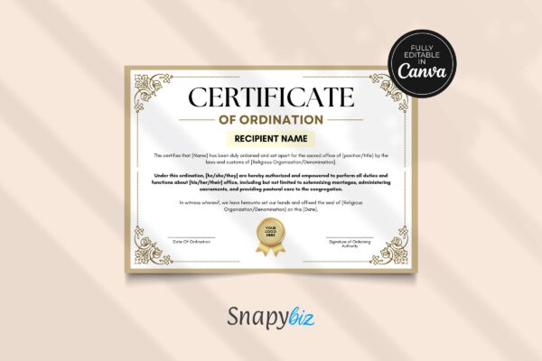 Editable Ordination Certificate Template Ct 152 Feature Image 2 Editable ordination certificate template - image 3