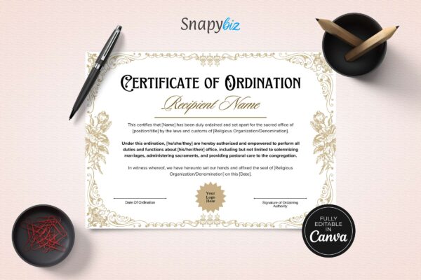 Editable Ordination Certificate Template Ct 152 Feature Image 3 Editable ordination certificate template - image 4
