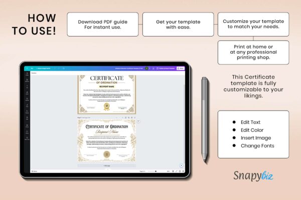 Editable Ordination Certificate Template Ct 152 Feature Image 9 Editable ordination certificate template - image 10