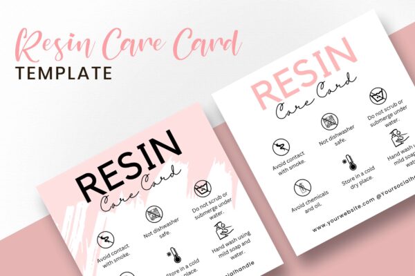 Editable Resin Care Card Template Feature Images 3 Printable resin art care card - image 4