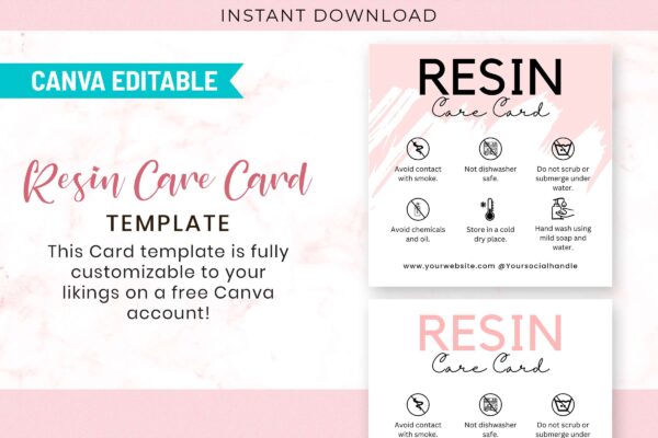 Editable Resin Care Card Template Feature Images 4 Printable resin art care card - image 5