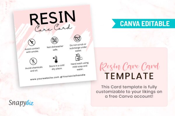 Editable Resin Care Card Template Feature Images 5 Printable resin art care card - image 6