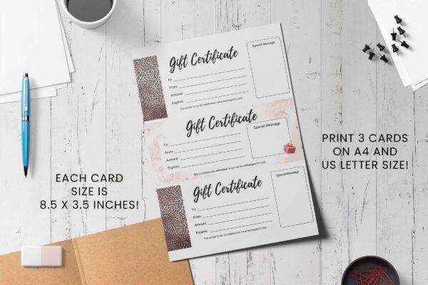 Editable Rose Gold Gift Certificate Feature Images 4 Rose gold canva gift certificate template - image 4
