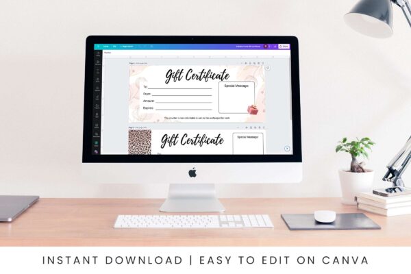 Editable Rose Gold Gift Certificate Feature Images 5 Rose gold canva gift certificate template - image 5