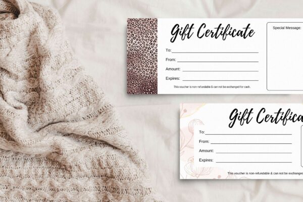 Editable Rose Gold Gift Certificate Feature Images 9 Rose gold canva gift certificate template - image 9