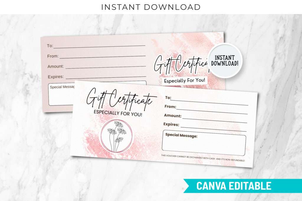 Rosegold Printable Gift Card Template Rosegold Printable Gift Card Template