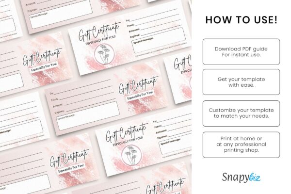 Editable Rosegold Gift Certificate Feature Images 10 Rosegold printable gift card template - image 11