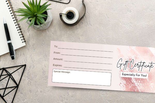 Editable Rosegold Gift Certificate Feature Images 2 Rosegold printable gift card template - image 3