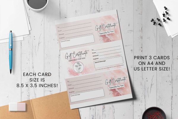 Editable Rosegold Gift Certificate Feature Images 4 Rosegold printable gift card template - image 5