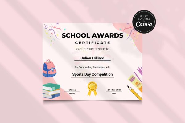 Editable School Awards Certificate Feature Image 3 School award certificate - image 4