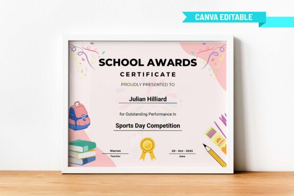 Editable School Awards Certificate Feature Image 4 School award certificate - image 5