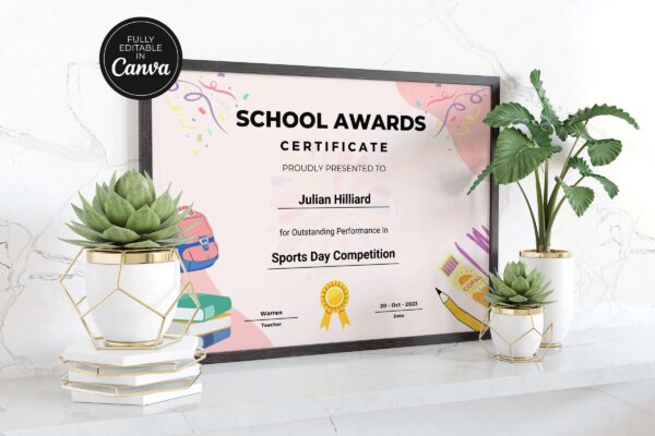 Editable School Awards Certificate Feature Image 7 School award certificate - image 8