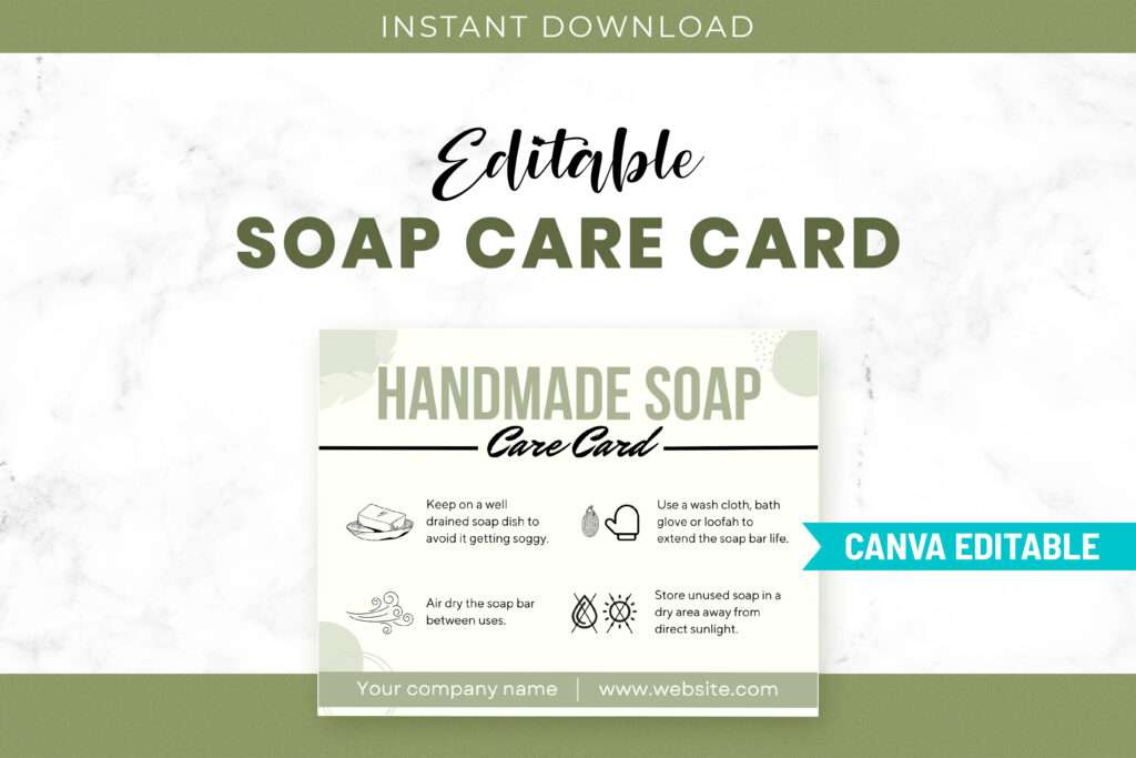 Editable Soap Care Cards Template Editable Soap Care Cards Template