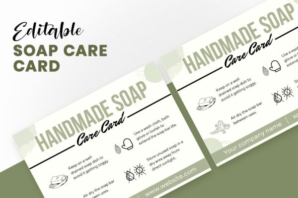 Editable Soap Care Cards Feautre Images 3 Editable soap care cards template - image 4